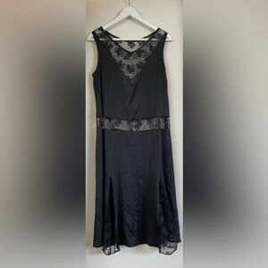 Vintage 1990’s Prudence Black Lace Silk Slip Dress Grunge Nwt Barneys Gown 6 / 8